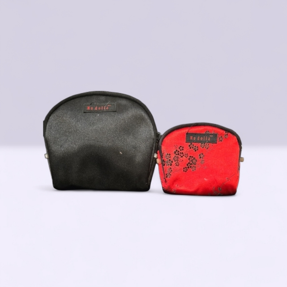 Modella Black and Red Cosmetic Bags